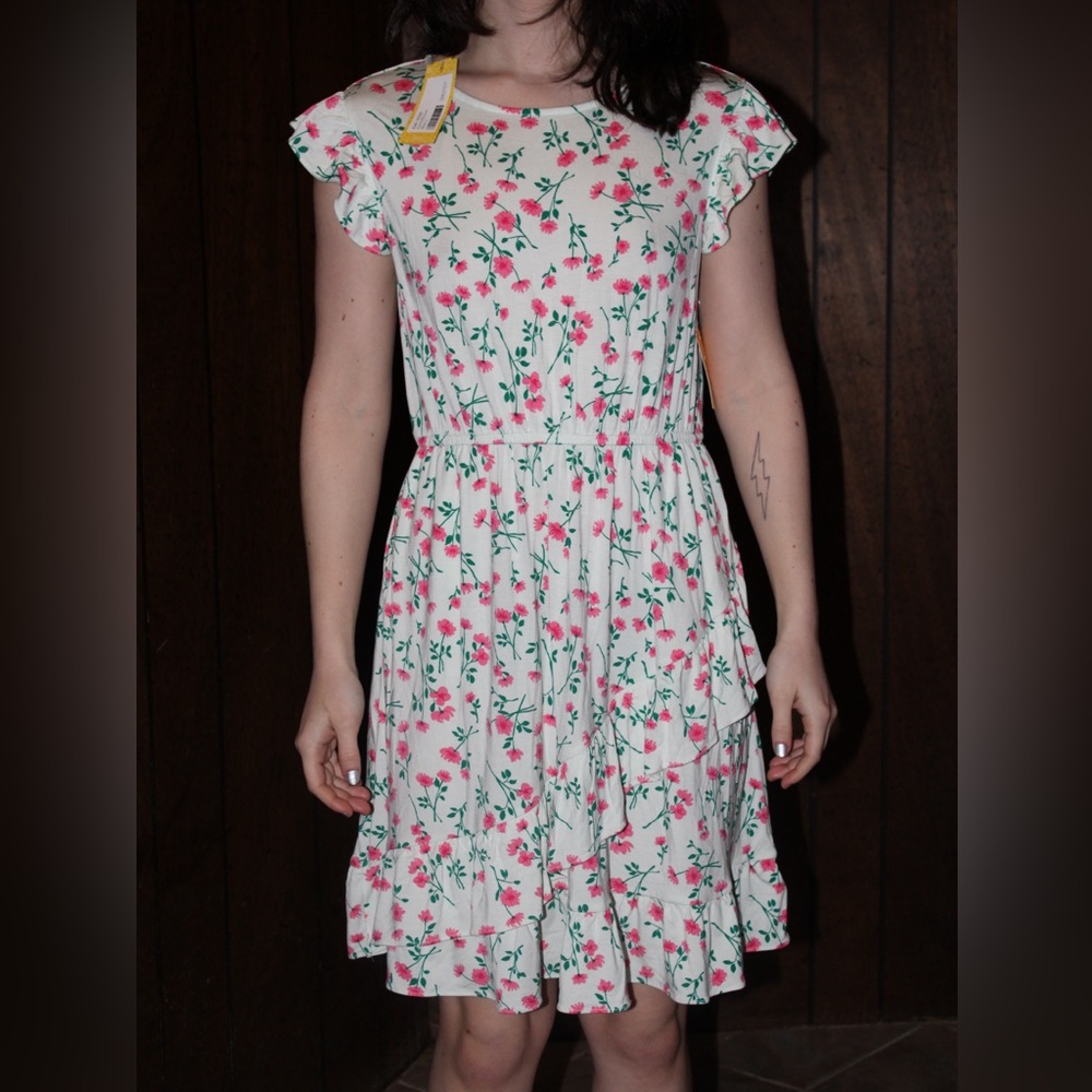 Girl’s White Floral Dress